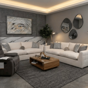 Sala Grorud 3-2 en Color Calixto Beige | Muebles Sólidos y Contemporáneos