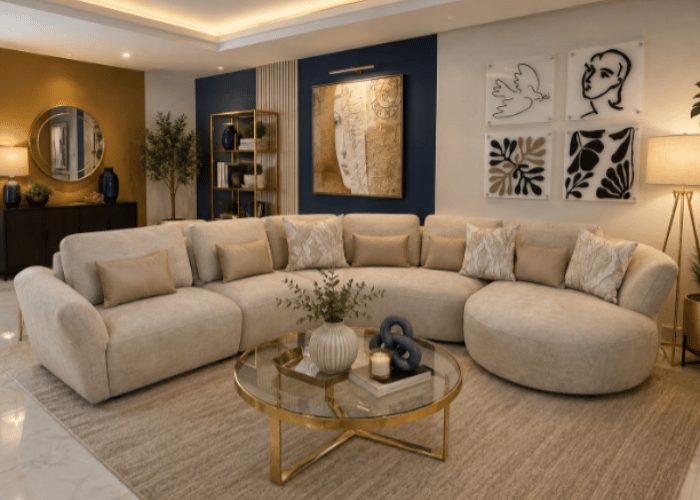Sala Balbo 4 Módulos Izquierda Modelo BOA679 | Muebles Sólidos y Contemporáneos